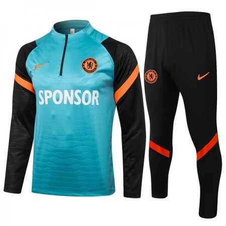 Chelsea Trainings Sweatshirt Pak Kwart-Zip 2021-22 Groene Chelsea Trainings Sweatshirt Pak Kwart-Zip 2021-22 Groene